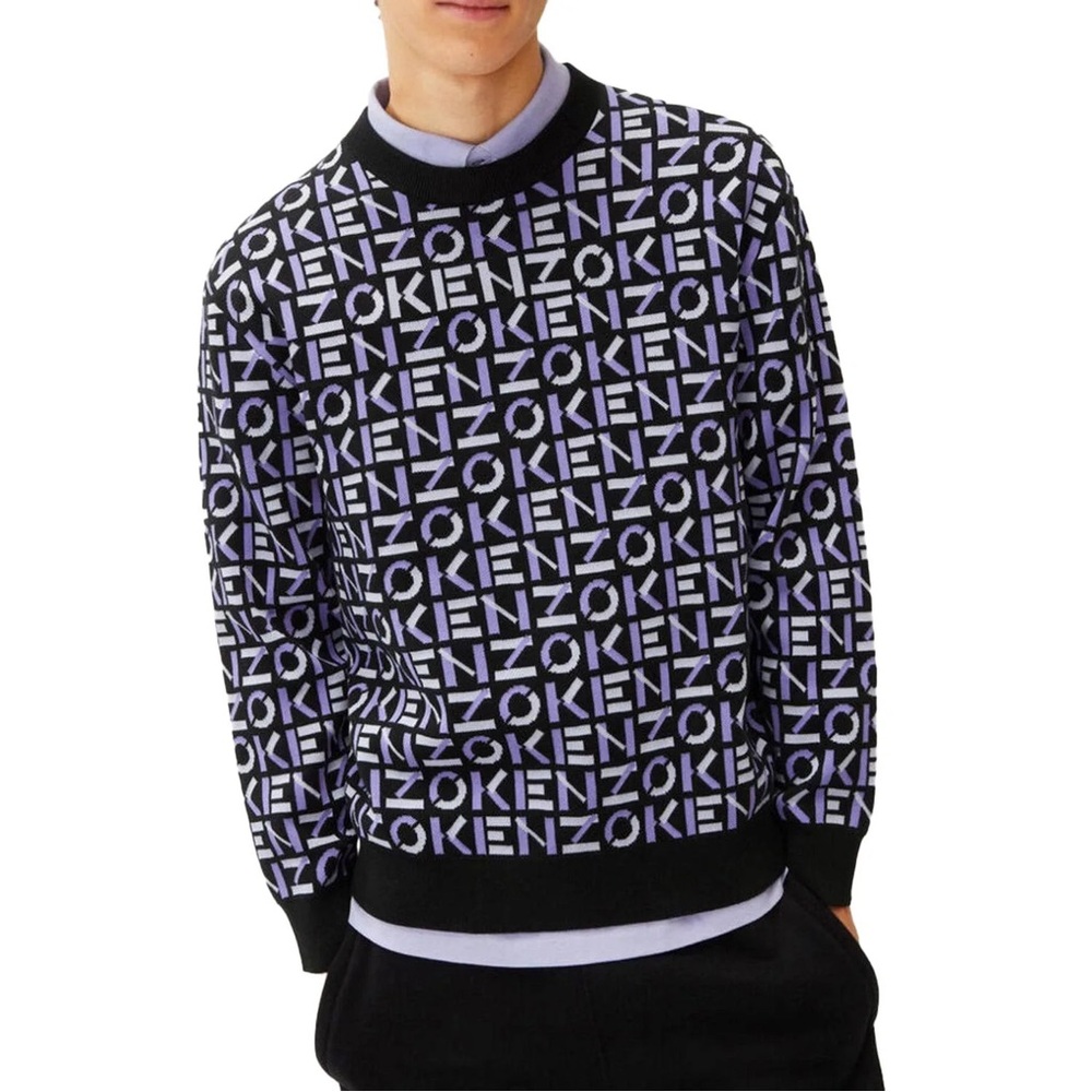 Kenzo Men's Sport Monogram Jumper Sweater FC55PU6913SA - Size M